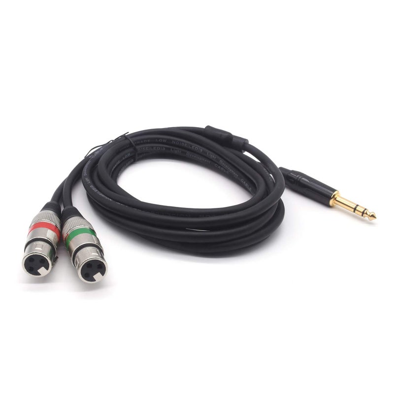 SiYear سلك محول صوت غير متوازن مع قابس TRS ذكر 6.35 مم (1/4 بوصة) إلى XLR أنثوي مزدوج بطول 10 أقدام (3 م) - Image 5